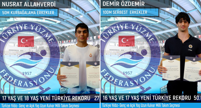Yüzmede 2 Türkiye rekoru Görseli